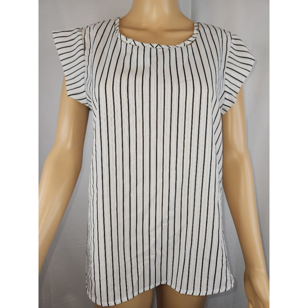 Lara | Blouse | Stripped Black and White | Size Small